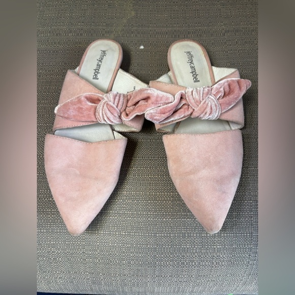 Jeffrey Campbell Shoes - Jeffrey Campbell Charlin Suede Bow Mule Flat Blush Size 7